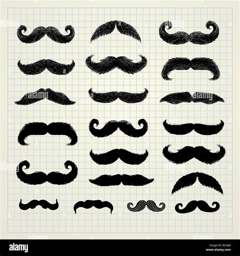 Moustache or mustache. Movember vector icons set Stock Photo - Alamy