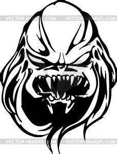 Monster head tattoo - vector clipart