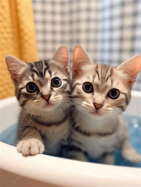 Premium AI Image | two adorable fat munchkin cats are lying on the ...