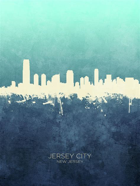 Jersey City New Jersey Skyline Digital Art by Michael Tompsett - Fine ...