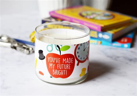 Teacher Candle Gift | Free Printable Candle Labels