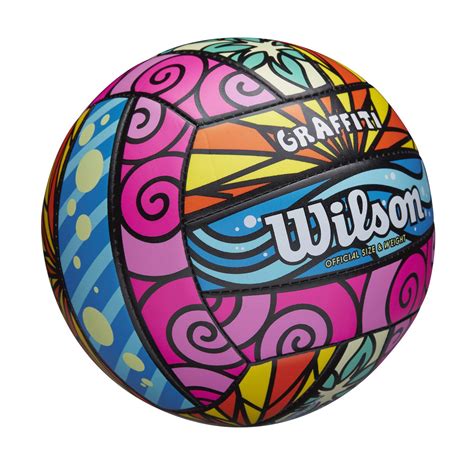 WILSON Graffiti Volleyball - Official Size, Pink/Blue/Yellow