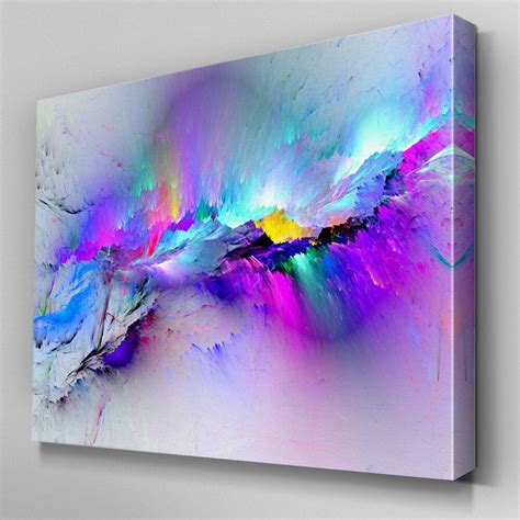 AB968 Modern multicoloured blue Canvas Wall Art Abstract Picture Large ...