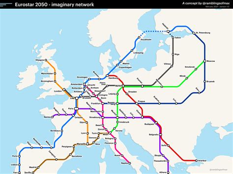 [OC] European High Speed Rail Network - my dreamy map for an integrated ...