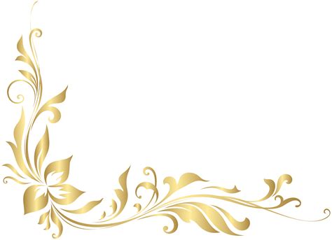 Golden Floral Decoration Transparent PNG Clip Art | Gallery ...