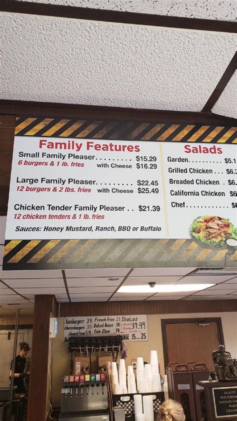 Menu at Just Hamburgers restaurant, Paducah, Jackson St