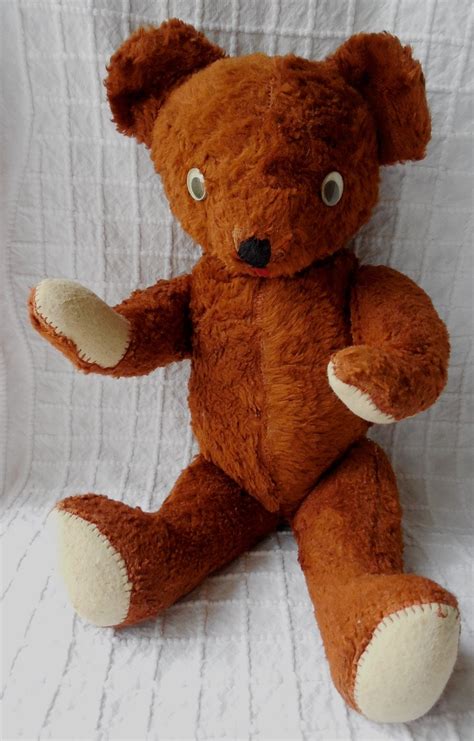 Vintage 1940s Jointed Cinnamon GUND Teddy Bear w/ Joggle Eyes