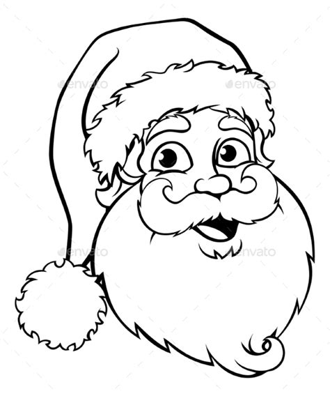 Santa Claus Face Picture Drawing - Drawing Skill