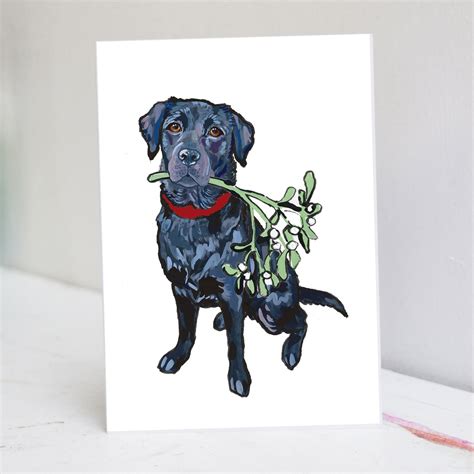 Black Labrador Christmas Card Black Lab Christmas Card | Etsy