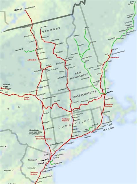 North East New England Amtrak Route Map. Super easy way to get to Maine ...