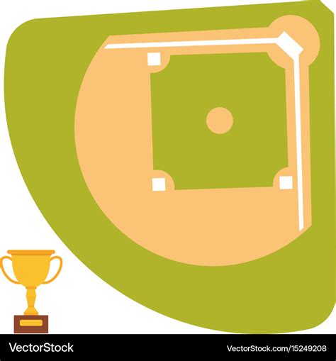 Baseball field cartoon icon batting design Vector Image