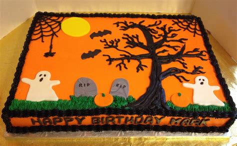 Halloween Birthday Sheet Cake - CakeCentral.com