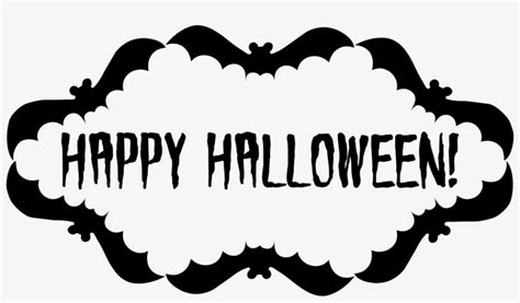 Halloween Sign Png - Black And White Happy Halloween Clipart ...