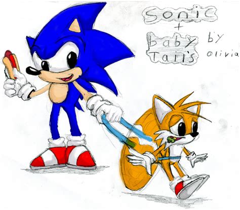 Sonic with baby tails on teh rains colour by ojinx993 on deviantART