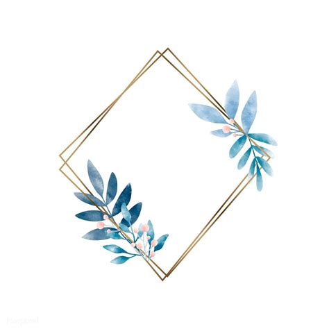 Download premium vector of Geometric frame with leaves vector 532562 ...