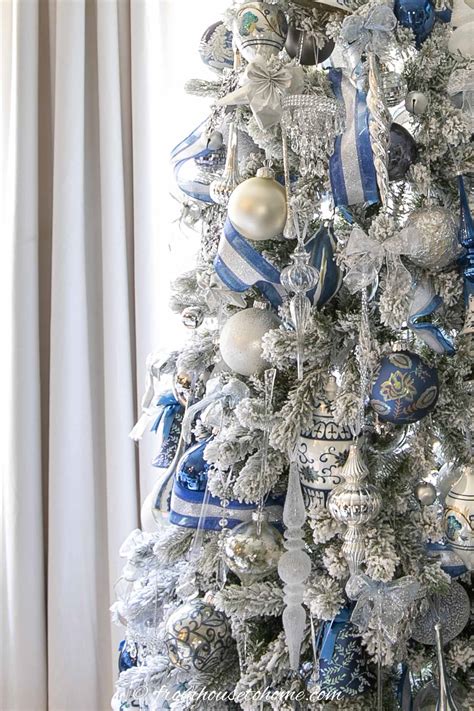 Wintry White, Blue and Silver Christmas Tree