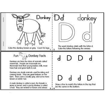 Donkey Mini-book · Learn About Donkeys Preschool Lesson Plan Activities