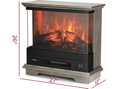 TURBRO Firelake Electric Fireplace Heater, Gray