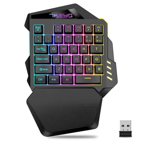 One Hand Mechanical Wireless Gaming Keyboard RGB Backlit Portable Mini ...