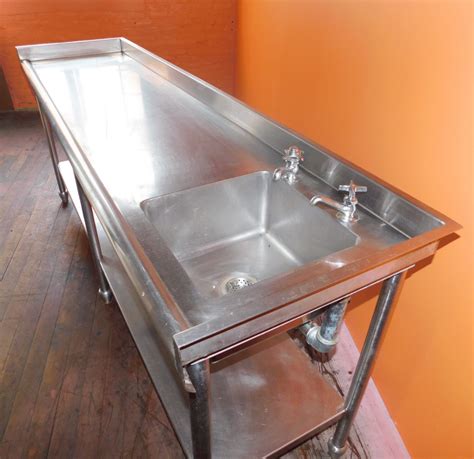 90" x 24" Heavy Duty Stainless Steel Prep Table with Sink | trec