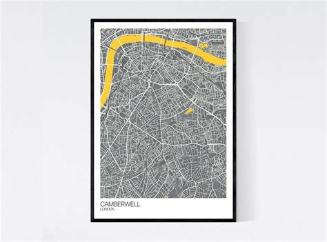 Camberwell London Map Art Print Many Colours 350gsm Art | Etsy