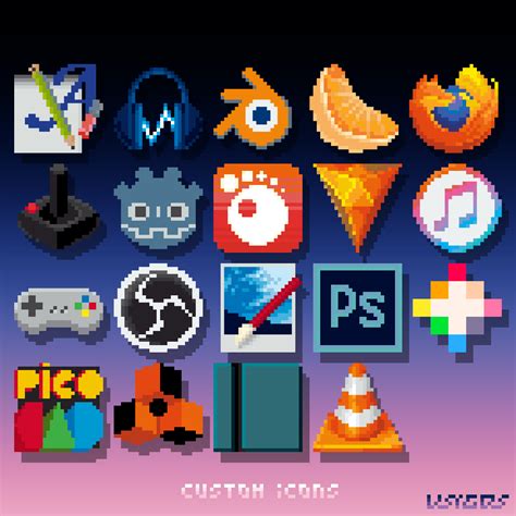 Custom desktop icons (25x25 each) : r/PixelArt