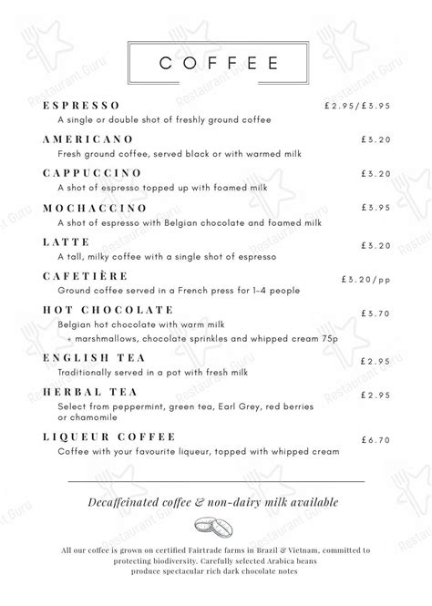 Menu at Rufford Arms Restaurant & Hotel, Scarisbrick