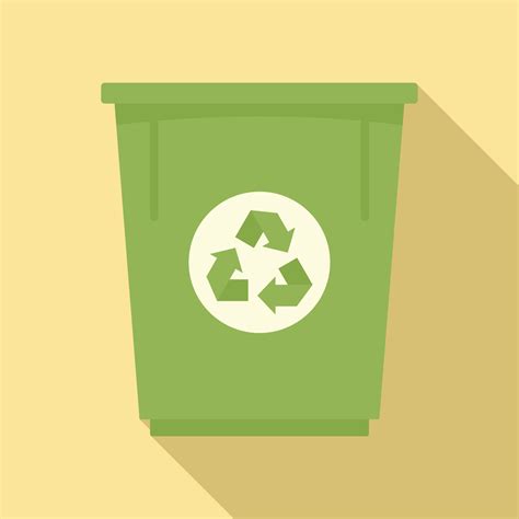 Green recycle bin icon, flat style 14545245 Vector Art at Vecteezy