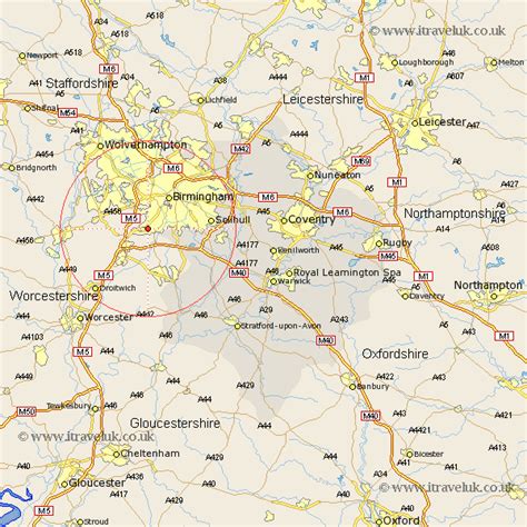 Longbridge Map - Street and Road Maps of Warwickshire England UK