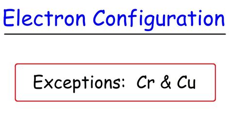 Electron Configuration Exceptions - Chromium (Cr) & Copper (Cu) - YouTube