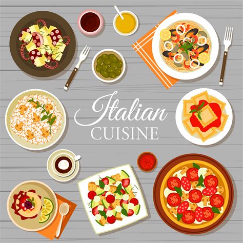 Italian cuisine food menu cover page template 14643595 Vector Art at ...