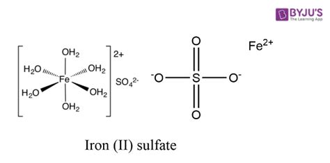 Ferrous Sulfate Structure - FeSO4