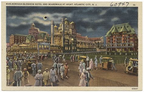 Marlborough-Blenheim Hotel and boardwalk at night, Atlantic City, N. J ...