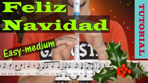 Feliz Navidad - Tutorial flauta con partitura | Karaoke instrumental ...