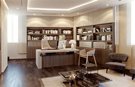 Modern classic CEO office interior :: Behance