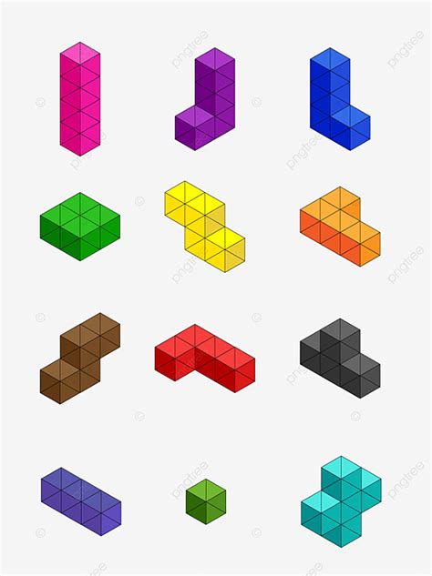 Tetris Clipart PNG Images, 3d Tetris Vector Illustration, Art, Block ...