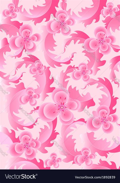 Delicate pink flowers on light pink background Vector Image