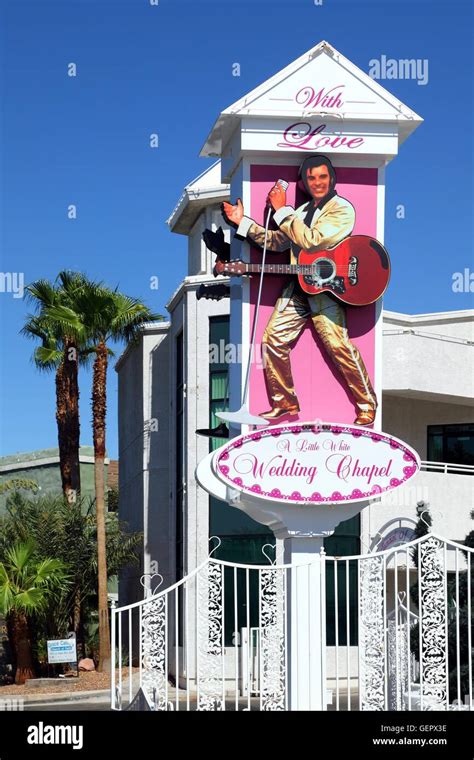 geography / travel, USA, Nevada, Elvis Wedding Chapel sign, Las Vegas ...