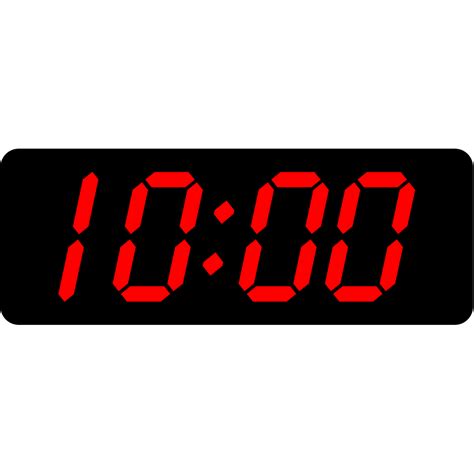 Digital Clock 10:00 PNG, SVG Clip art for Web - Download Clip Art, PNG ...