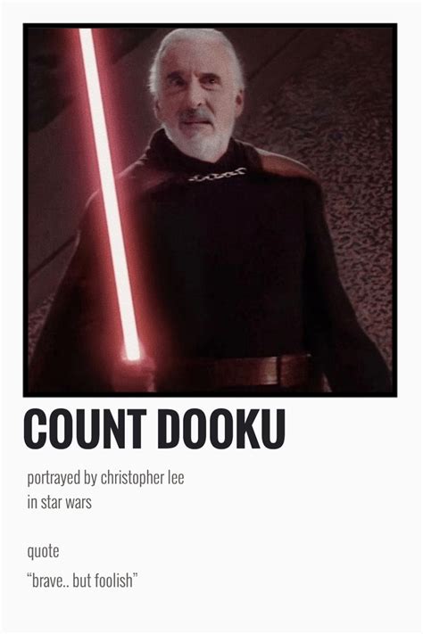 count dooku minimalist polaroid | Star wars quotes, Star wars ...