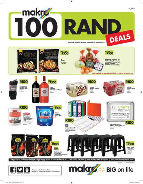 Makro Catalogue 21 August - 28 September 2016. R100 Deals Promo Catalogue