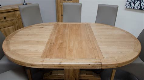 SIGNATURE Solid Oak - Round Extending Dining Table 125cm - 180cm