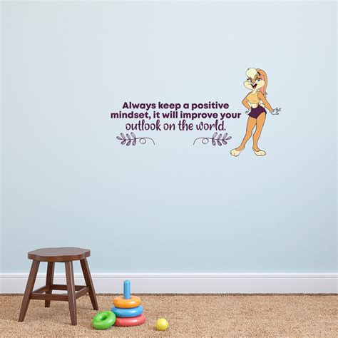 Positive Mindset Lola Bunny Quote Cartoon Quotes Decors Wall Sticker ...