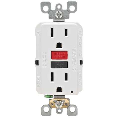 Leviton 15 Amp 125-Volt Self-Test Tamper Resistant GFCI Outlet, White ...