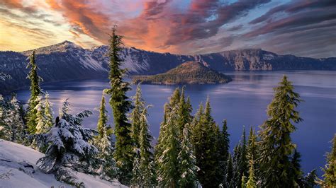 2560x1440 Winter Snow Trees Mountains Landscape Hdr 4k 1440P Resolution ...