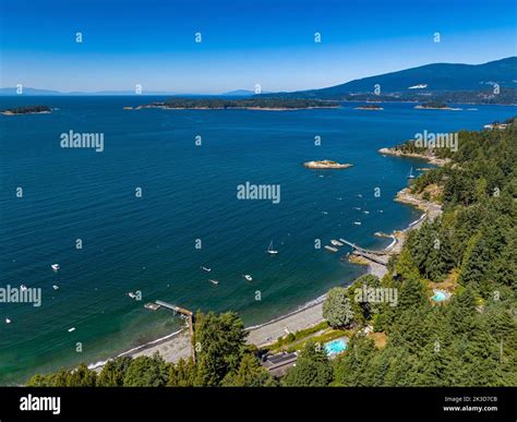 Snug Cove, Bowen Island, British Columbia, Canada. Aerial view of ...