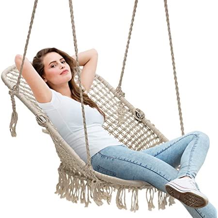 Amazon.com: Sorbus Hammock Chair Macrame Swing - Hanging Chair - 265 ...