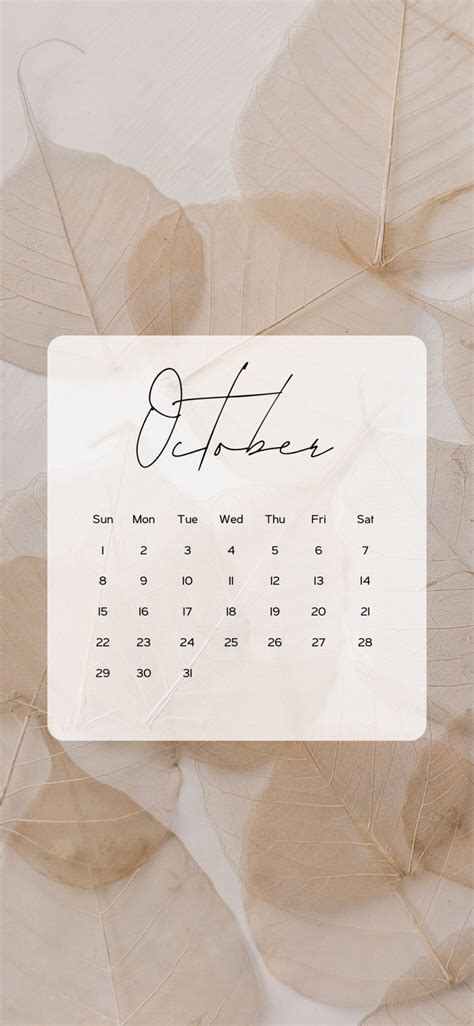 October Calendar Wallpaper Aesthetic Backgrounds (2024) - AnjaHome