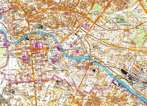 Incredibly detailed Soviet map of Berlin, showing a section of the ...