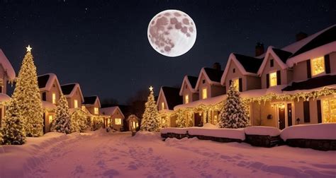 Premium Photo | Night-time christmas town